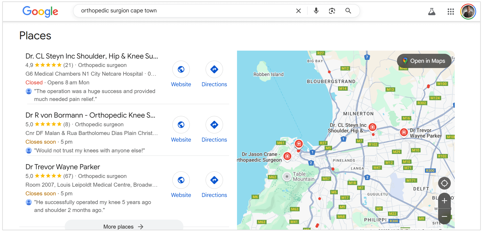 chirurgo a cape town